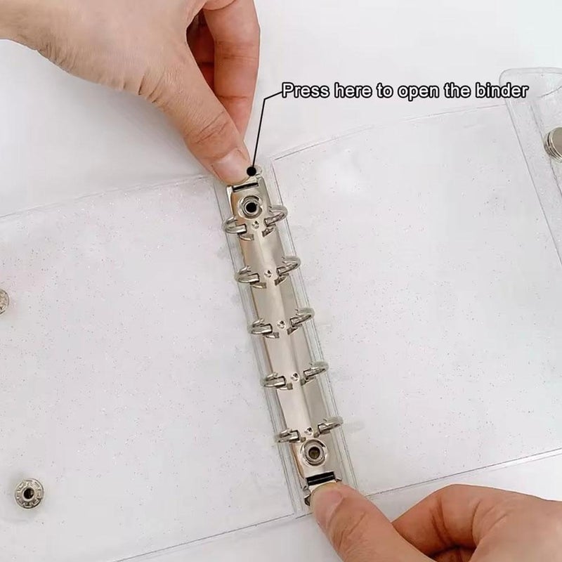 5 Ring Binder, Expandable Ring Notebook, Flex Refillable Notebook, A7 A8 M5 Loose Leaf Notebook for Office Home (Pink 1pcs) - Image 4